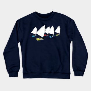 Cats & Dogs Racing Optimist Sailing Dingies Crewneck Sweatshirt